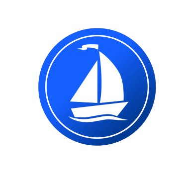 Yelkenli tekne ikonu. Yelkenli sembolü