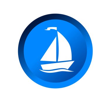 Yelkenli tekne ikonu. Yelkenli sembolü