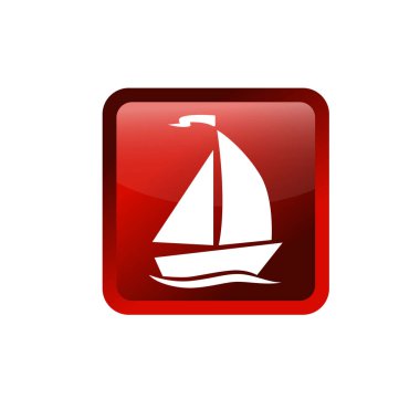 Yelkenli tekne ikonu. Yelkenli sembolü