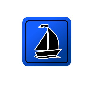 Yelkenli tekne ikonu. Yelkenli sembolü