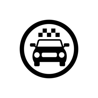 Yarış arabası ikonu. Sürüklenen araç sembolü. Araba ve denetleyici bayrak sembolü.