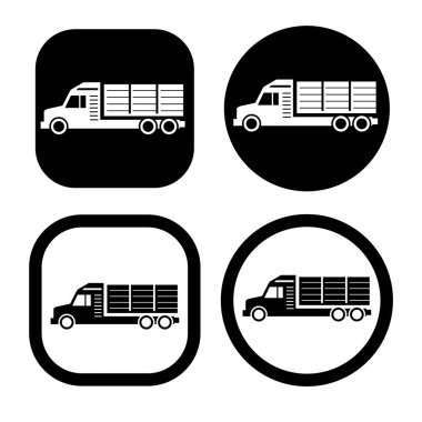 Flatbed kamyon sembolü. Yıkıcı kamyon simgesi.