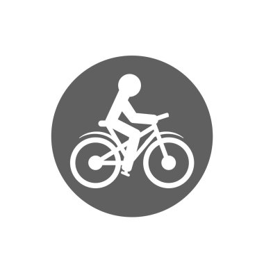 Bisiklete binme ikonu. Bisikletçi sembolü.