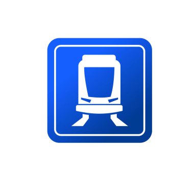 Tramvay ikonu. Toplu taşıma aracı sembolü.