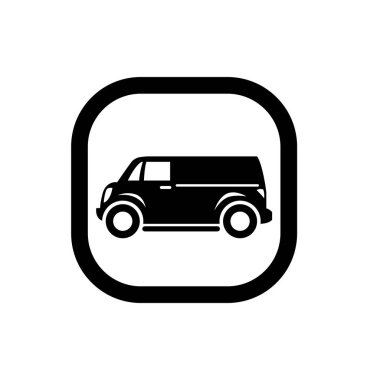 Panel minibüs sembolü. Küçük kargo aracı simgesi.