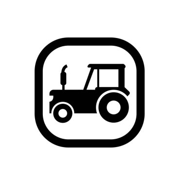 Çiftlik traktörü ikonu. Çiftlik traktörü sembolü.