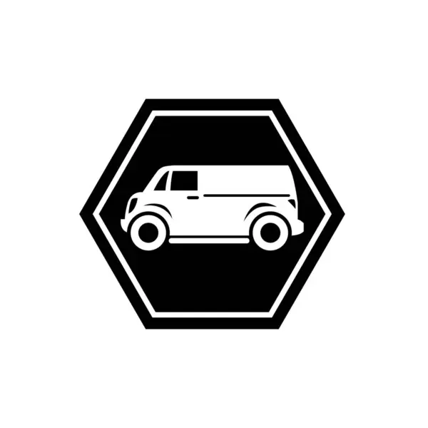 stock vector Panel van symbol. Small cargo vehicle icon.