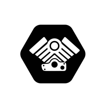 İkiz kameralı motor simgesi. Motor motoru simgesi.