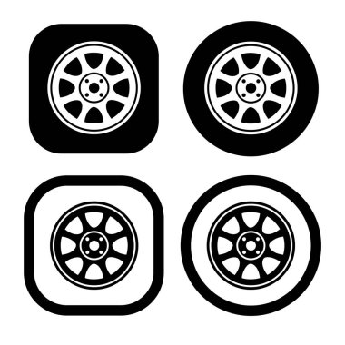 Otomatik lastik sembolü. Otomobil tekeri simgesi.