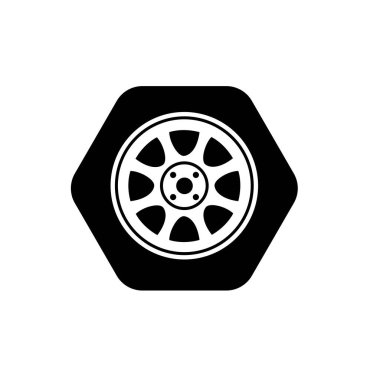 Otomatik lastik sembolü. Otomobil tekeri simgesi.