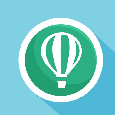 Sıcak hava balonu ikonu. Sıcak hava balonu sembolü.