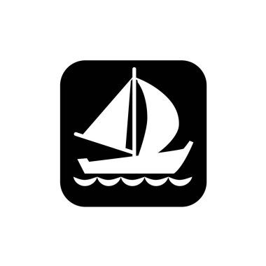 Yelkenli tekne ikonu. Yelkenli sembolü