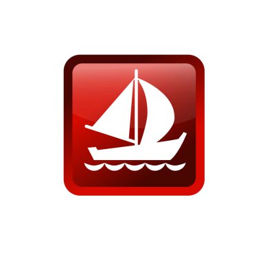 Yelkenli tekne ikonu. Yelkenli sembolü