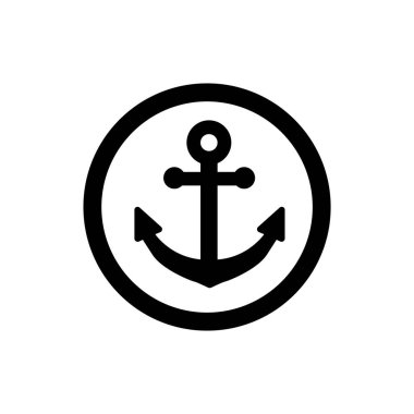 Anchor yassı ikon vektör illüstrasyon logosu izole şablon. anchor sembolleri simge vektör illüstrasyon logo şablonu herhangi bir amaç için izole.