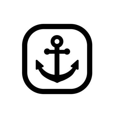 Anchor yassı ikon vektör illüstrasyon logosu izole şablon. anchor sembolleri simge vektör illüstrasyon logo şablonu herhangi bir amaç için izole.