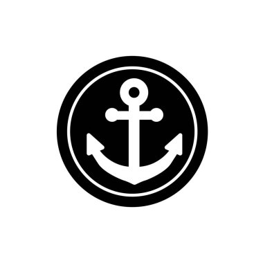 Anchor yassı ikon vektör illüstrasyon logosu izole şablon. anchor sembolleri simge vektör illüstrasyon logo şablonu herhangi bir amaç için izole.