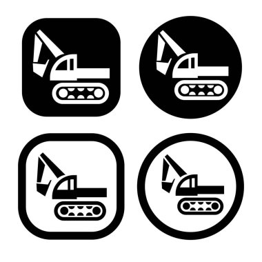 Kazı ikonu. Endüstriyel ağır iş araç sembolü.