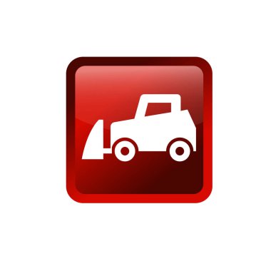 Buldozer araç ikonu. Ağır görev buldozer sembolü. Ağır makine logosu.