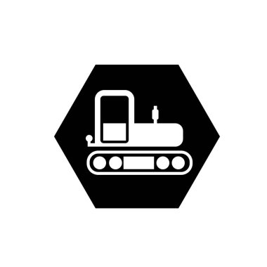 Craler traktör ikonu. Ağır iş emekleme aracı sembolü.