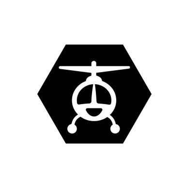 Helikopter simgesi ya da sembolü. Helikopter şekli logosu.