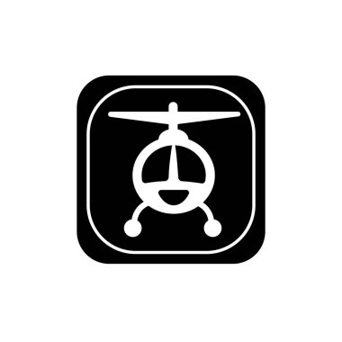 Helikopter simgesi ya da sembolü. Helikopter şekli logosu.