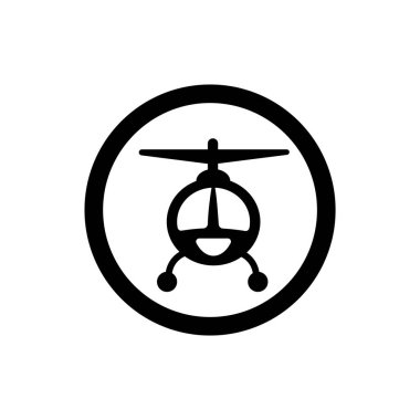 Helikopter simgesi ya da sembolü. Helikopter şekli logosu.