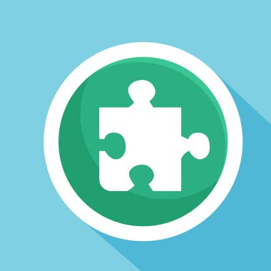 Yapboz parçasının sembolü. İşbirliği simgesi.