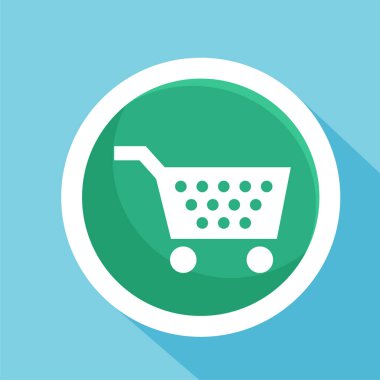 Alışveriş arabası simgesi simgesi işaretleme şablonu beyaz arkaplanda herhangi bir amaçla izole edildi