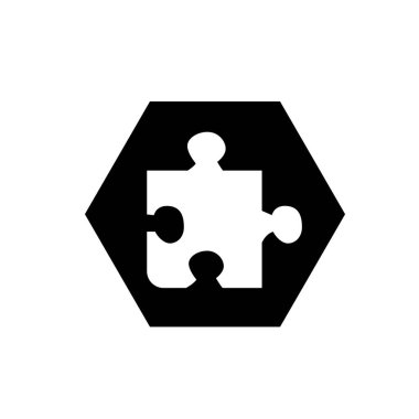 Yapboz parçasının sembolü. İşbirliği simgesi.