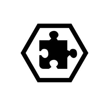 Yapboz parçasının sembolü. İşbirliği simgesi.