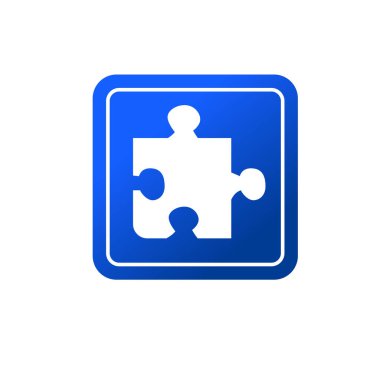 Yapboz parçasının sembolü. İşbirliği simgesi.