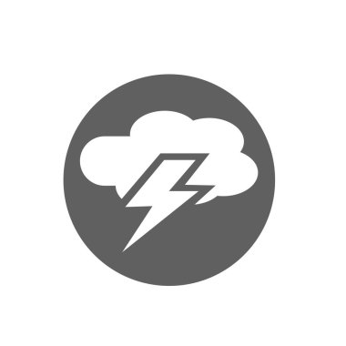 Bulut şekli ve şimşek sembolü. Simgeyi uyar.