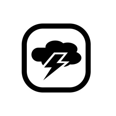 Bulut şekli ve şimşek sembolü. Simgeyi uyar.