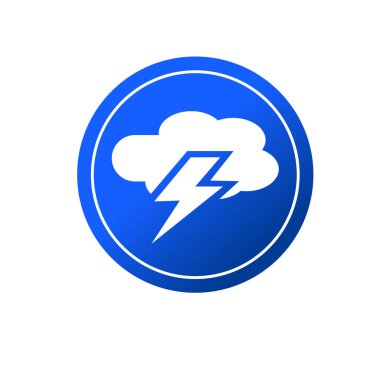 Bulut şekli ve şimşek sembolü. Simgeyi uyar.