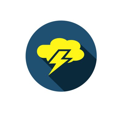 Bulut şekli ve şimşek sembolü. Simgeyi uyar.