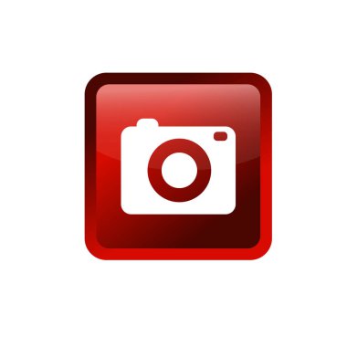 Herhangi bir amaç için izole edilmiş dijital kamera simgesi işaret vektör illüstrasyon logo şablonu