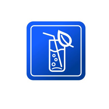 Yaprak şeklindeki bir bardakta su içmek. Saflık ya da doğal su ikonu.