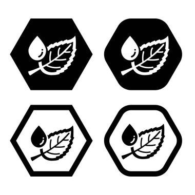 Yaprak ve su damlası sembolü. Saflık simgesi.