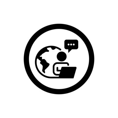 Uluslararası işbirliği sembolü. Dünya çapında iletişim simgesi.