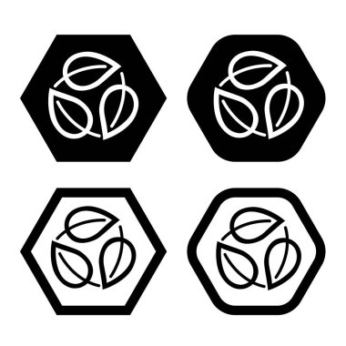 Logo düz ikon vektör illüstrasyon logosunu izole şablon olarak bırakır. Yaprak sembolleri simge vektör çizim logo şablonu herhangi bir amaç için izole.