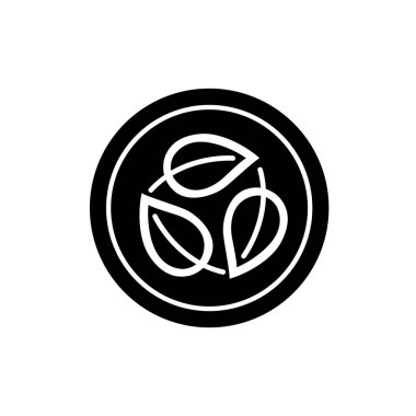 Logo düz ikon vektör illüstrasyon logosunu izole şablon olarak bırakır. Yaprak sembolleri simge vektör çizim logo şablonu herhangi bir amaç için izole.