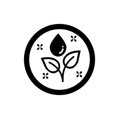 Yaprak ve su damlası sembolü. Saflık simgesi.