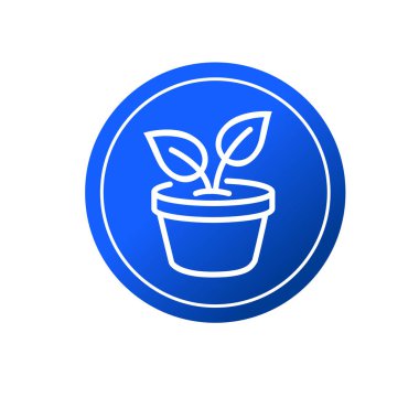 Saksı bitkisi ikonu. Kentsel tarım sembolü. Kapalı bitki simgesi.