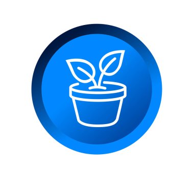 Saksı bitkisi ikonu. Kentsel tarım sembolü. Kapalı bitki simgesi.