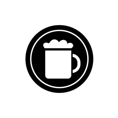 Taze köpük ikon vektör illüstrasyon sembollü bir bardak bira herhangi bir amaç için izole edilmiş şablon..