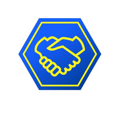 El sıkışma sembolü. Anlaşma vektör simgesi.