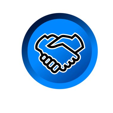 El sıkışma sembolü. Anlaşma vektör simgesi.