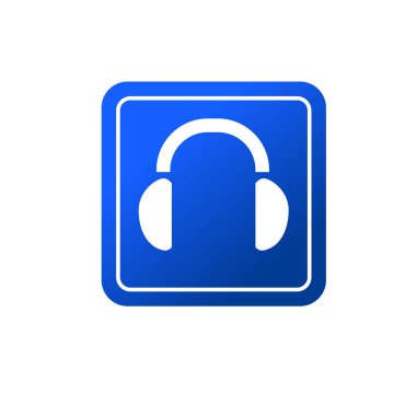 Kulaklık yassı ikon vektör illüstrasyon sembolü izole şablon. Herhangi bir amaç için izole edilmiş kulaklık simgesi vektör çizim logo şablonu.