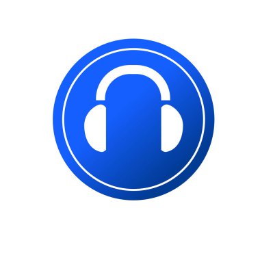 Kulaklık yassı ikon vektör illüstrasyon sembolü izole şablon. Herhangi bir amaç için izole edilmiş kulaklık simgesi vektör çizim logo şablonu.