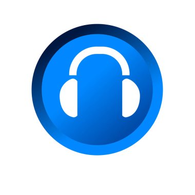 Kulaklık yassı ikon vektör illüstrasyon sembolü izole şablon. Herhangi bir amaç için izole edilmiş kulaklık simgesi vektör çizim logo şablonu.